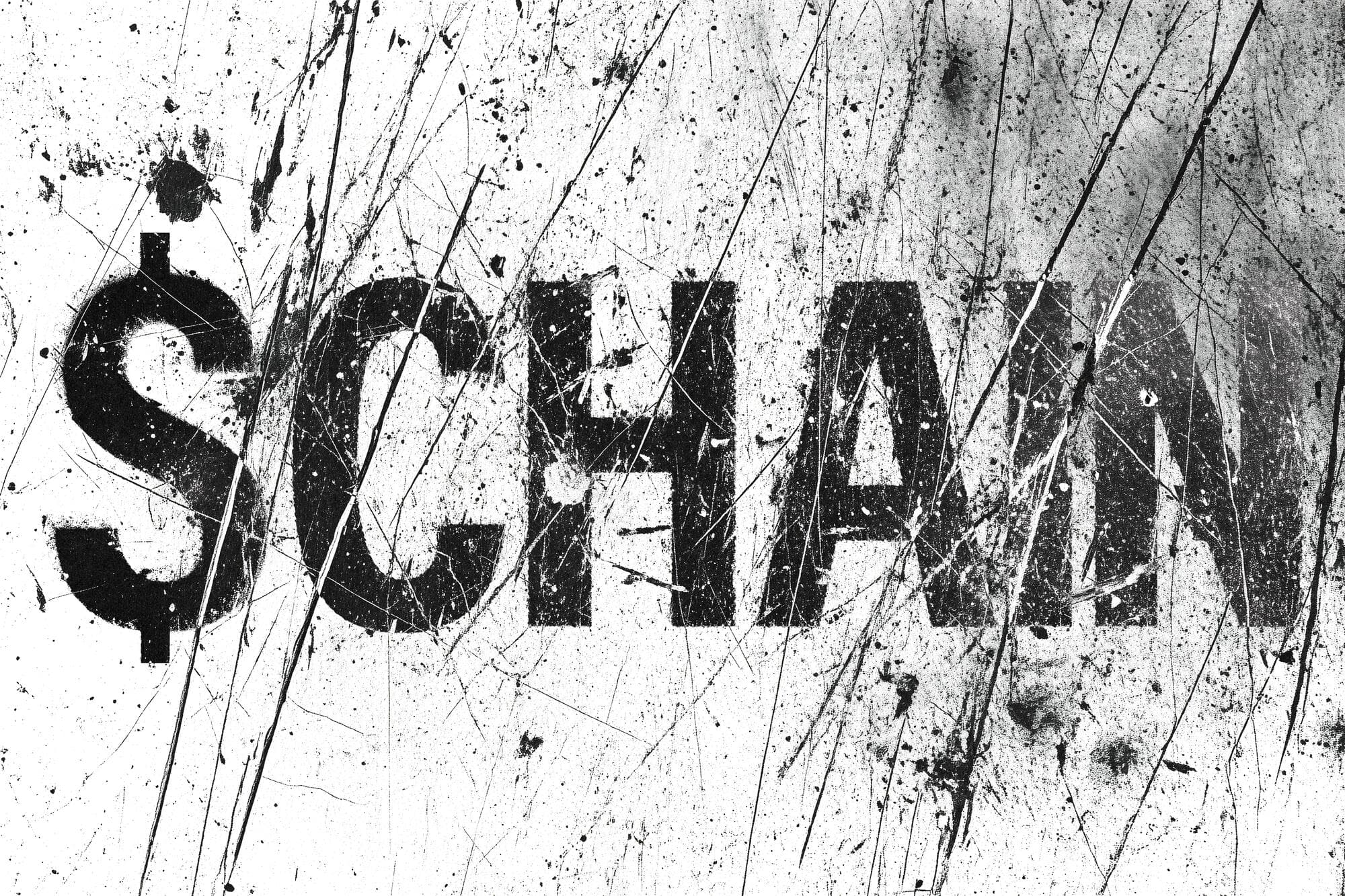 $CHAIN stencil in black on scratched white — the native ecosystem token